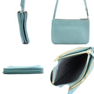 Celine Trio Bag Leather Shoulder Blue